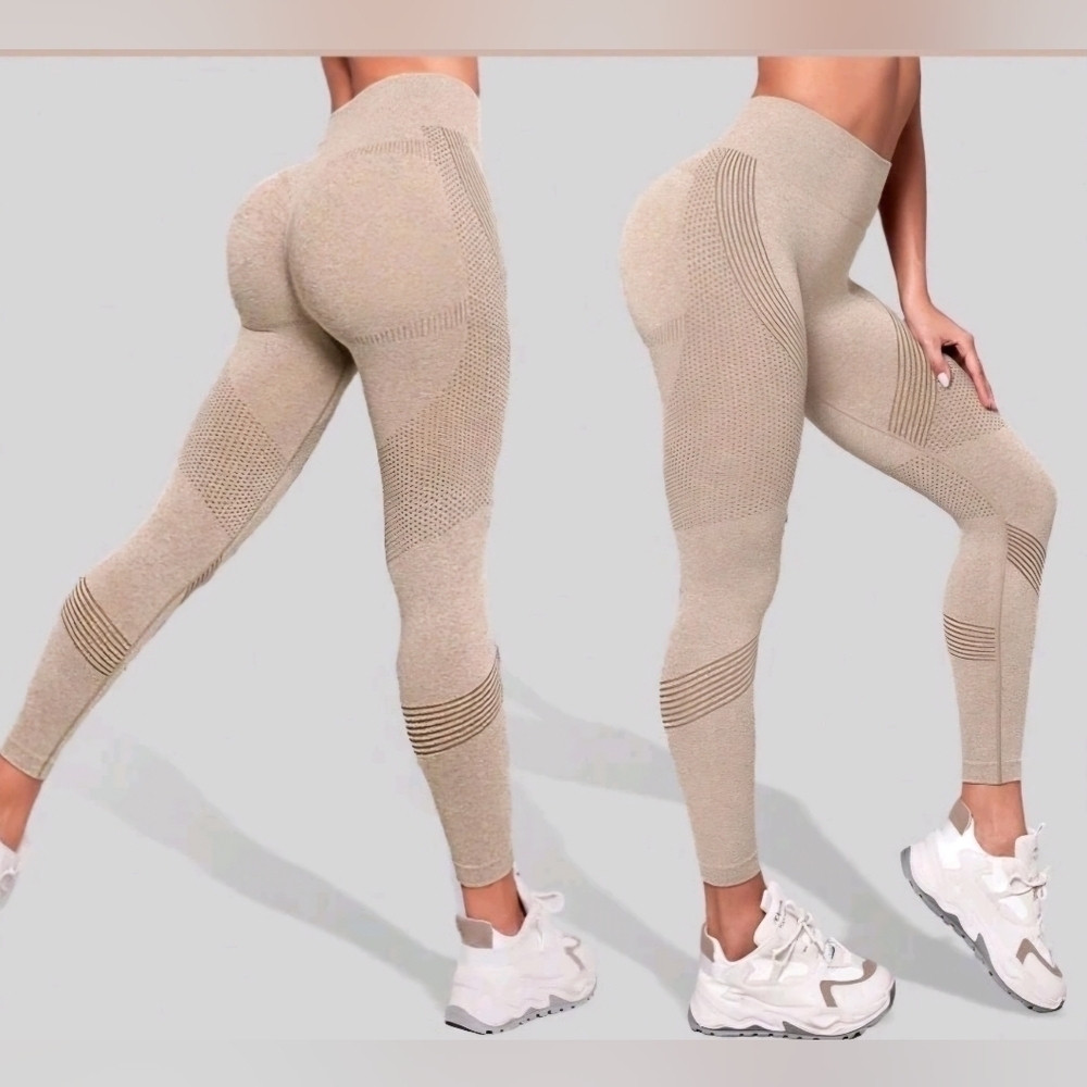 Shein Sport Seamluxe Wide Waistband Leggings in Khaki Medium - New In Package